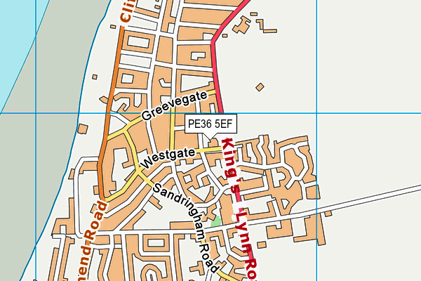 PE36 5EF map - OS VectorMap District (Ordnance Survey)