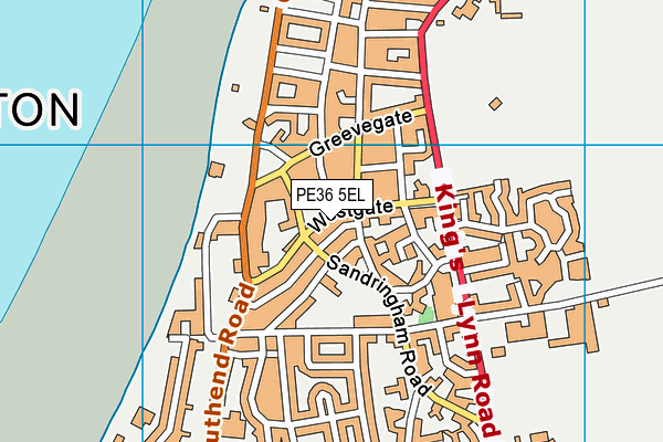 PE36 5EL map - OS VectorMap District (Ordnance Survey)