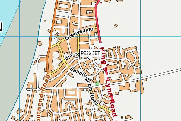 PE36 5ET map - OS VectorMap District (Ordnance Survey)
