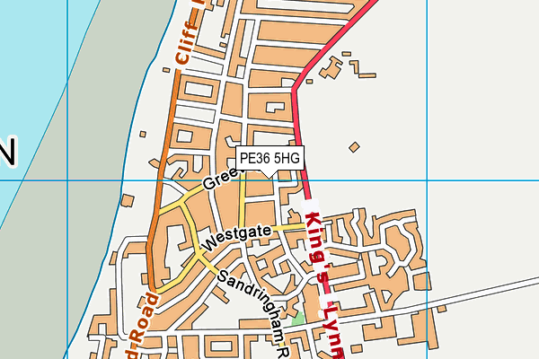 PE36 5HG map - OS VectorMap District (Ordnance Survey)