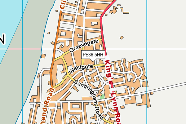 PE36 5HH map - OS VectorMap District (Ordnance Survey)