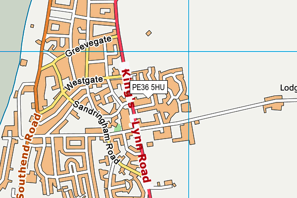 PE36 5HU map - OS VectorMap District (Ordnance Survey)