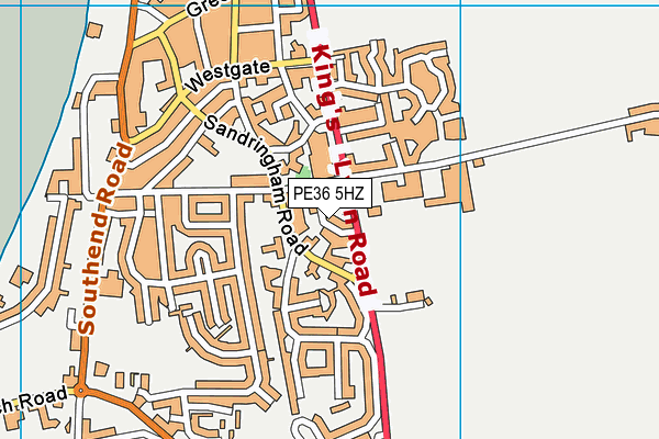 PE36 5HZ map - OS VectorMap District (Ordnance Survey)