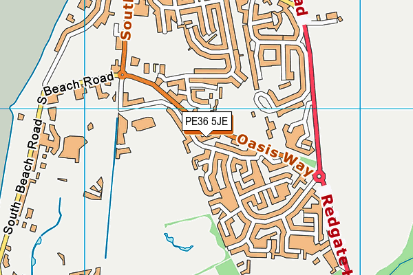 PE36 5JE map - OS VectorMap District (Ordnance Survey)