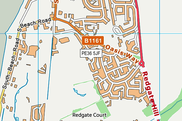 PE36 5JF map - OS VectorMap District (Ordnance Survey)