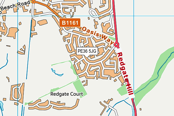 PE36 5JG map - OS VectorMap District (Ordnance Survey)