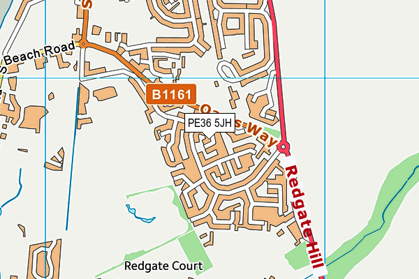 PE36 5JH map - OS VectorMap District (Ordnance Survey)