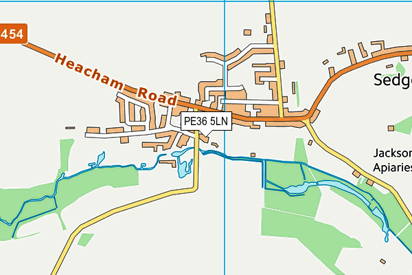 PE36 5LN map - OS VectorMap District (Ordnance Survey)