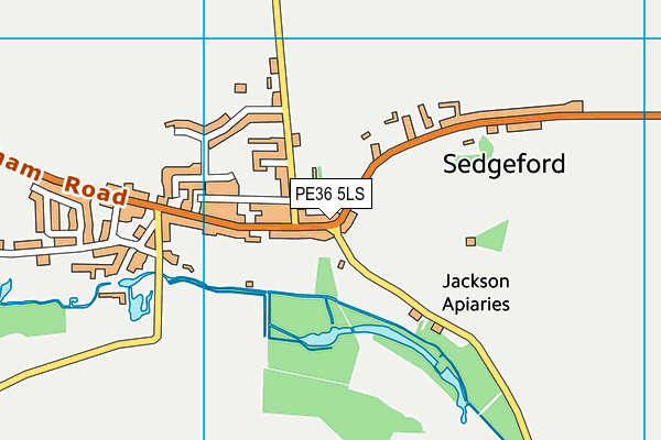 PE36 5LS map - OS VectorMap District (Ordnance Survey)