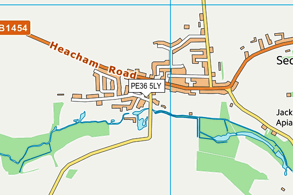 PE36 5LY map - OS VectorMap District (Ordnance Survey)