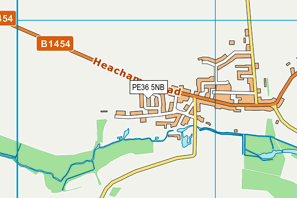 PE36 5NB map - OS VectorMap District (Ordnance Survey)