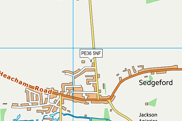 PE36 5NF map - OS VectorMap District (Ordnance Survey)