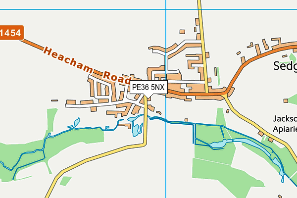 PE36 5NX map - OS VectorMap District (Ordnance Survey)