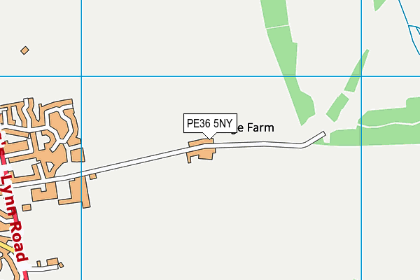 PE36 5NY map - OS VectorMap District (Ordnance Survey)