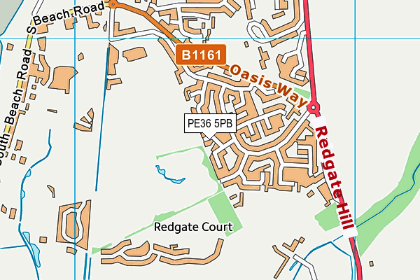 PE36 5PB map - OS VectorMap District (Ordnance Survey)