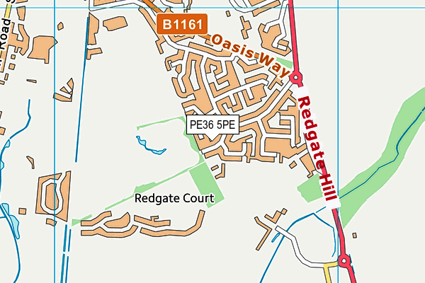 PE36 5PE map - OS VectorMap District (Ordnance Survey)