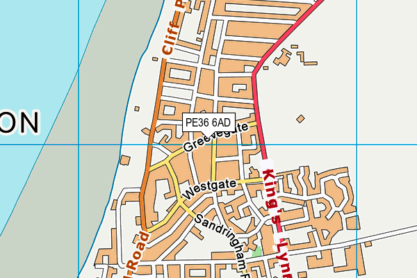 PE36 6AD map - OS VectorMap District (Ordnance Survey)