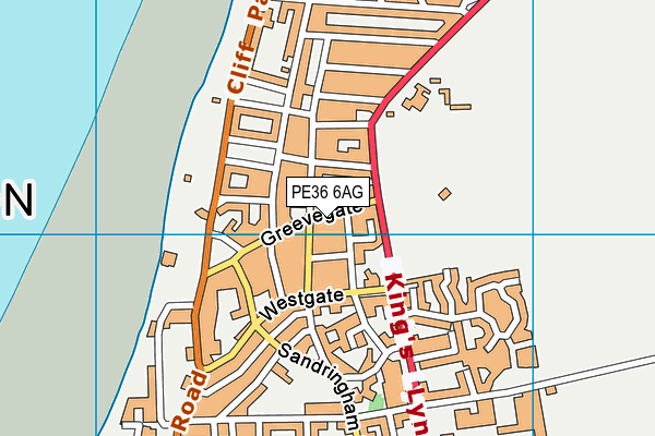 PE36 6AG map - OS VectorMap District (Ordnance Survey)