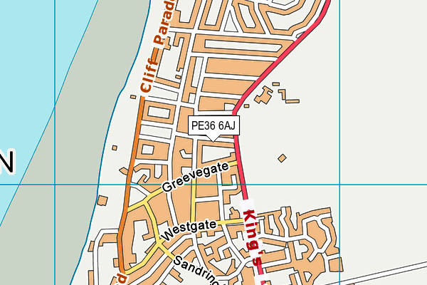 PE36 6AJ map - OS VectorMap District (Ordnance Survey)