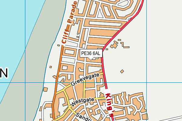 PE36 6AL map - OS VectorMap District (Ordnance Survey)