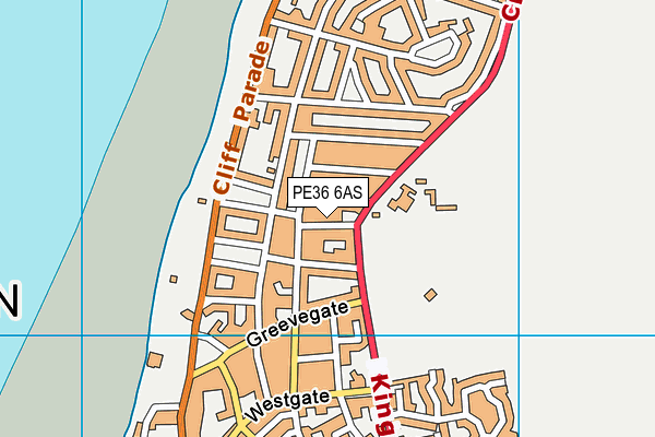PE36 6AS map - OS VectorMap District (Ordnance Survey)
