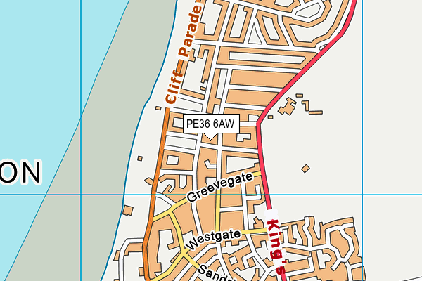 PE36 6AW map - OS VectorMap District (Ordnance Survey)