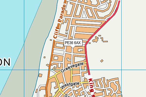 PE36 6AX map - OS VectorMap District (Ordnance Survey)