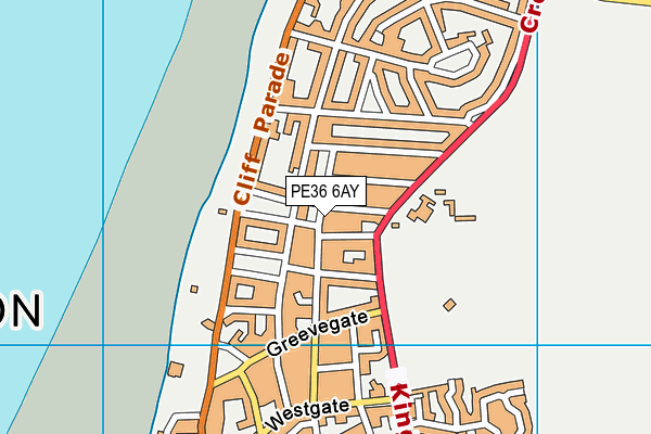 PE36 6AY map - OS VectorMap District (Ordnance Survey)