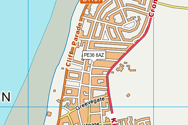 PE36 6AZ map - OS VectorMap District (Ordnance Survey)