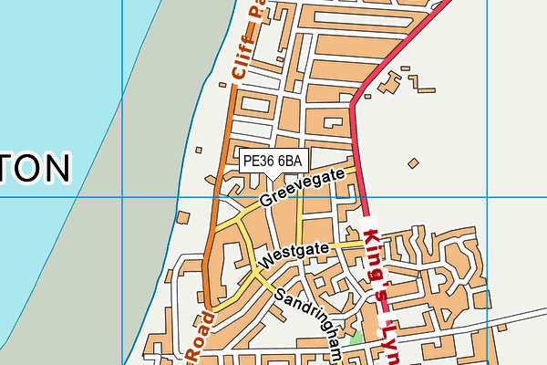 PE36 6BA map - OS VectorMap District (Ordnance Survey)