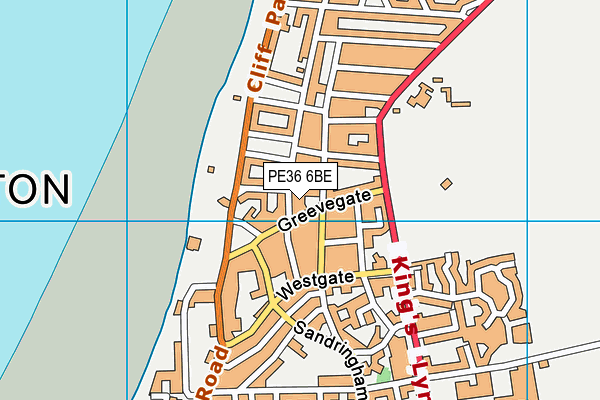 PE36 6BE map - OS VectorMap District (Ordnance Survey)