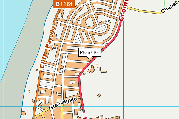 PE36 6BF map - OS VectorMap District (Ordnance Survey)