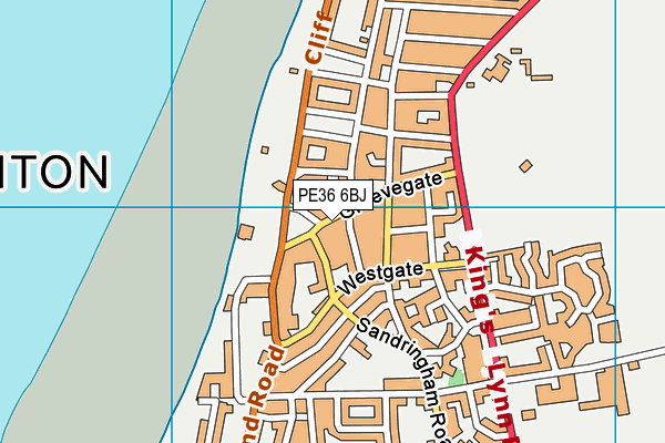 PE36 6BJ map - OS VectorMap District (Ordnance Survey)