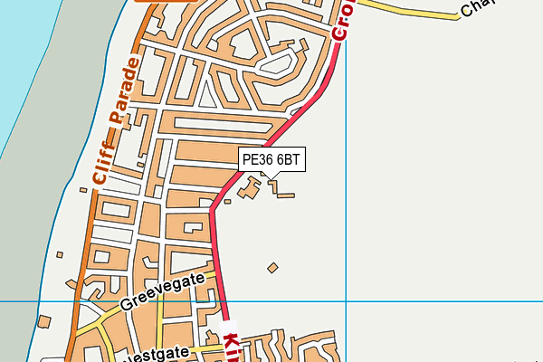 PE36 6BT map - OS VectorMap District (Ordnance Survey)