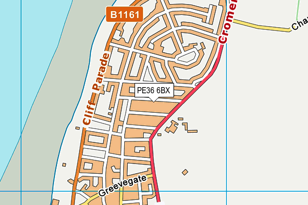 PE36 6BX map - OS VectorMap District (Ordnance Survey)