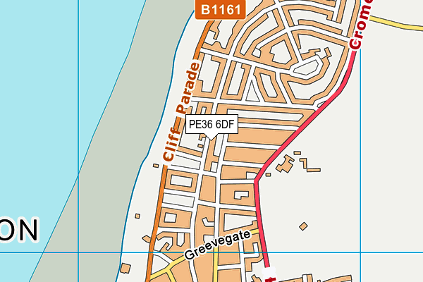 PE36 6DF map - OS VectorMap District (Ordnance Survey)