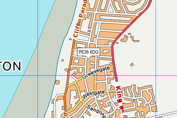 PE36 6DG map - OS VectorMap District (Ordnance Survey)