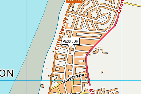 PE36 6DR map - OS VectorMap District (Ordnance Survey)