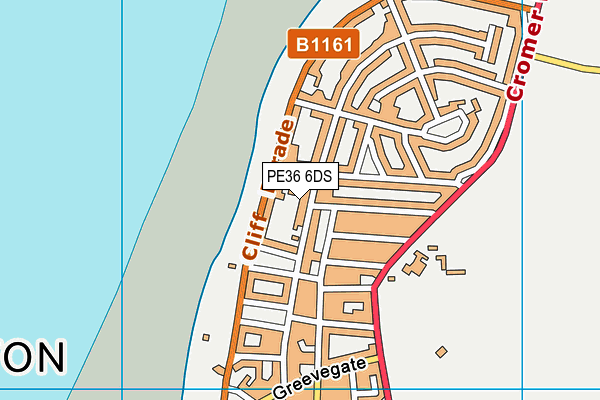 PE36 6DS map - OS VectorMap District (Ordnance Survey)