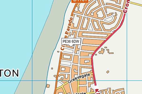 PE36 6DW map - OS VectorMap District (Ordnance Survey)