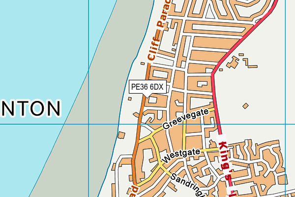 PE36 6DX map - OS VectorMap District (Ordnance Survey)
