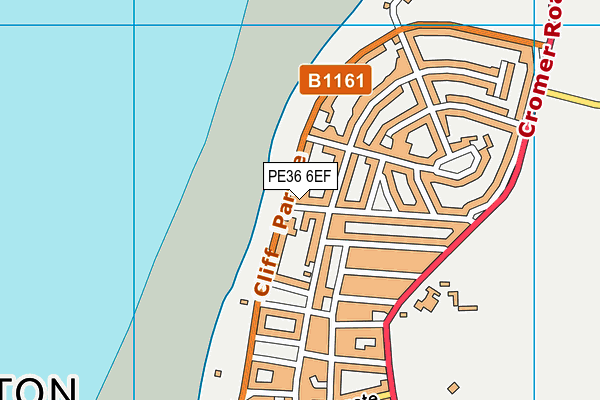 PE36 6EF map - OS VectorMap District (Ordnance Survey)