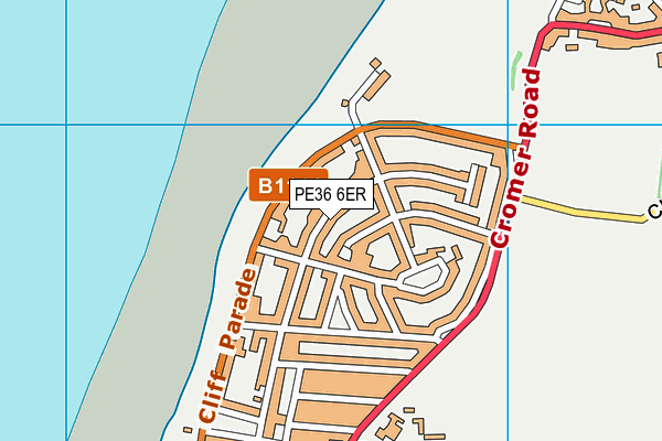 PE36 6ER map - OS VectorMap District (Ordnance Survey)