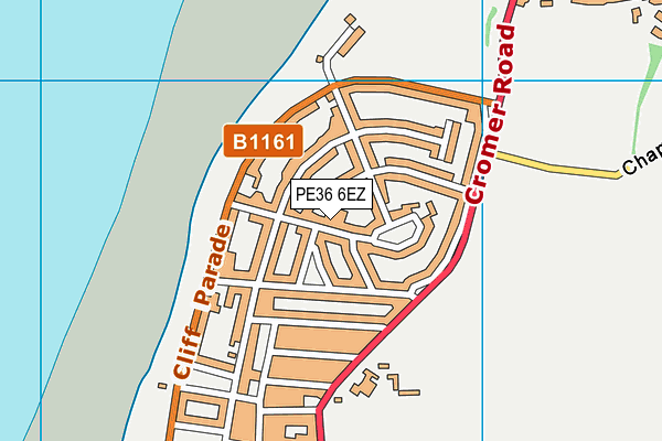 PE36 6EZ map - OS VectorMap District (Ordnance Survey)