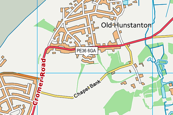 PE36 6GA map - OS VectorMap District (Ordnance Survey)