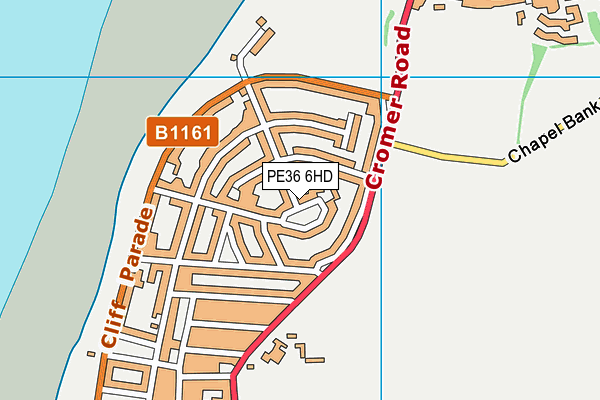 PE36 6HD map - OS VectorMap District (Ordnance Survey)