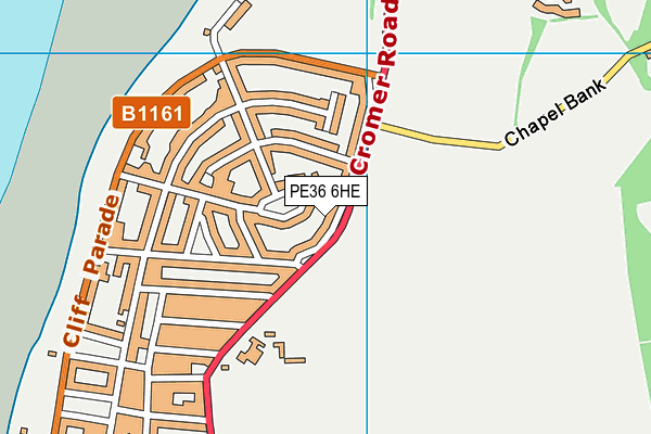 PE36 6HE map - OS VectorMap District (Ordnance Survey)