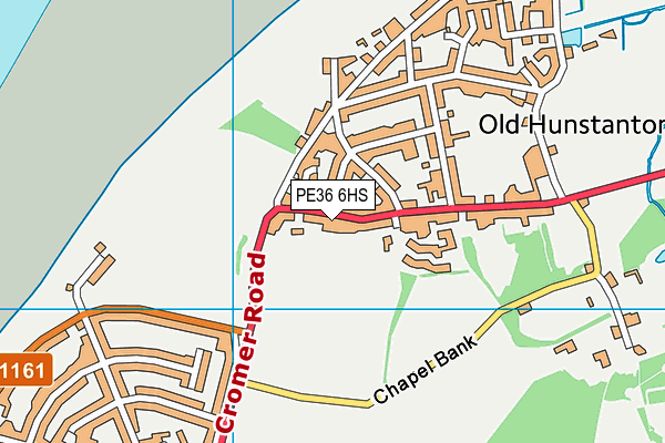 PE36 6HS map - OS VectorMap District (Ordnance Survey)