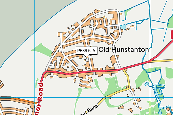 PE36 6JA map - OS VectorMap District (Ordnance Survey)