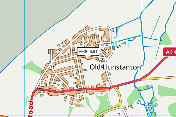 PE36 6JD map - OS VectorMap District (Ordnance Survey)